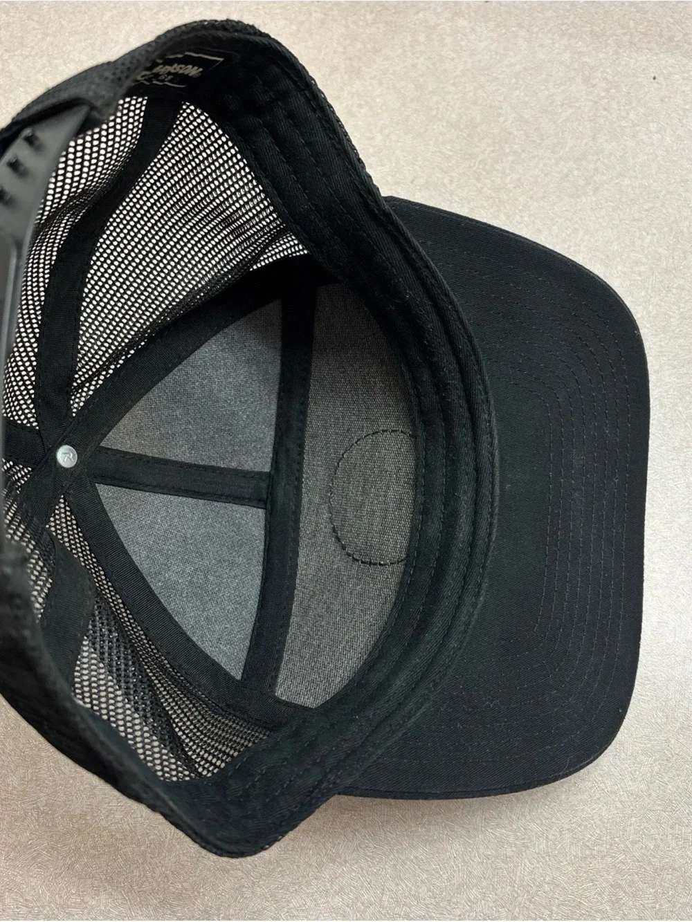 FORWARD OBSERVATIONS GROUP ALL BLACK TRUCKER ‘F' LOGO HAT CAP FOG ADJUSTABLE